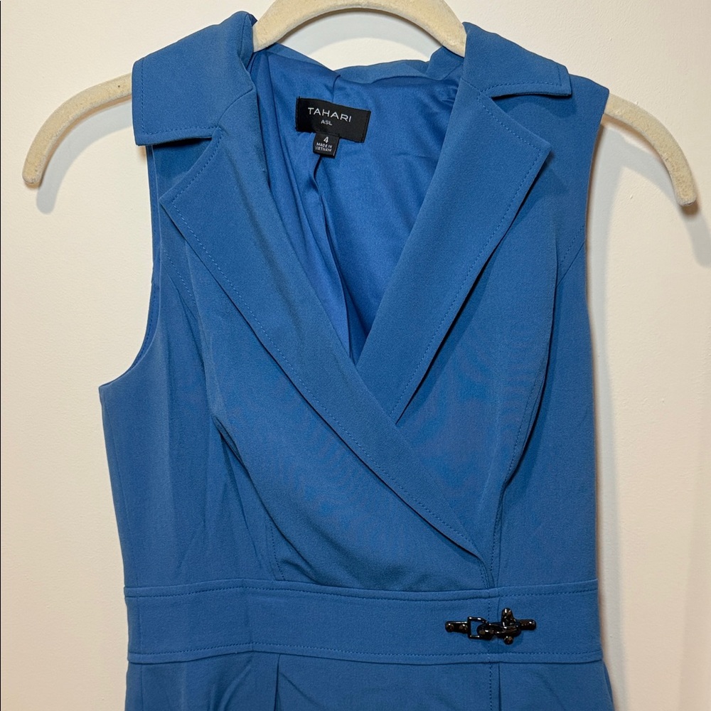 Tahari Royal Blue Wrap Dress